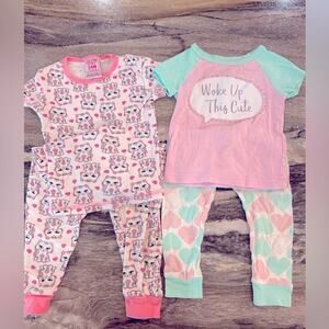 4 piece/ Pajama Set- 2 Full sets- Size 18/24MO